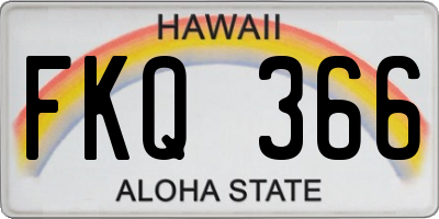 HI license plate FKQ366