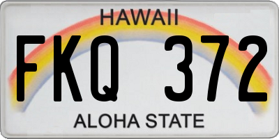 HI license plate FKQ372