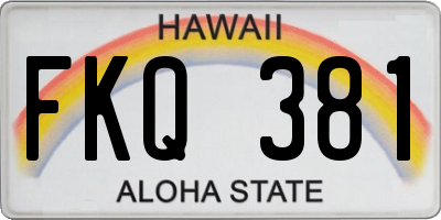 HI license plate FKQ381