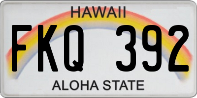 HI license plate FKQ392