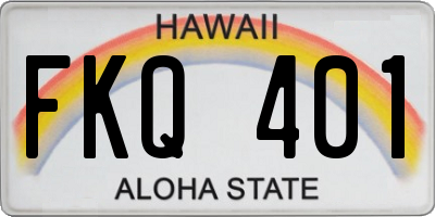 HI license plate FKQ401