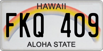HI license plate FKQ409