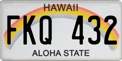 HI license plate FKQ432
