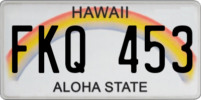 HI license plate FKQ453