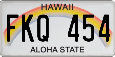 HI license plate FKQ454