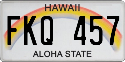 HI license plate FKQ457