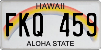 HI license plate FKQ459