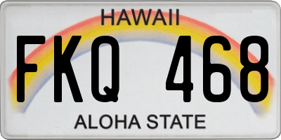 HI license plate FKQ468