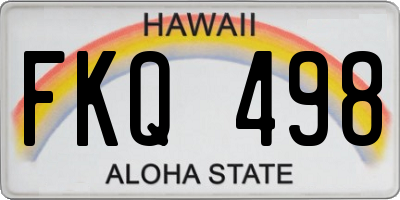 HI license plate FKQ498