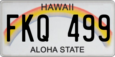 HI license plate FKQ499