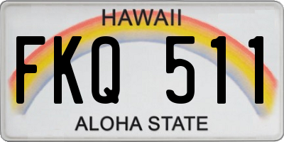 HI license plate FKQ511