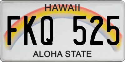 HI license plate FKQ525