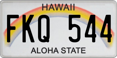 HI license plate FKQ544