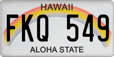 HI license plate FKQ549