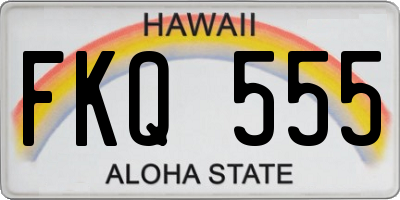 HI license plate FKQ555