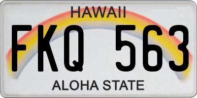 HI license plate FKQ563