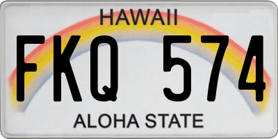 HI license plate FKQ574