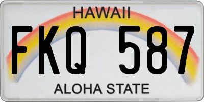 HI license plate FKQ587