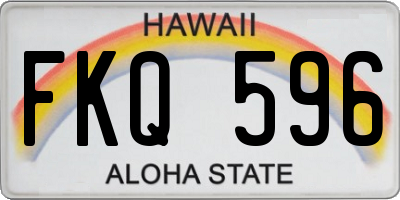 HI license plate FKQ596