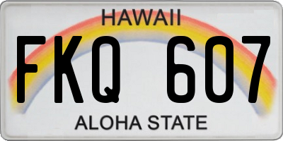 HI license plate FKQ607