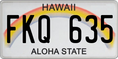 HI license plate FKQ635
