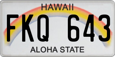 HI license plate FKQ643
