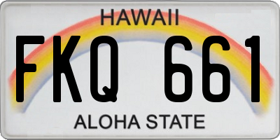 HI license plate FKQ661