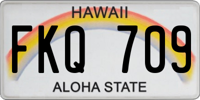 HI license plate FKQ709