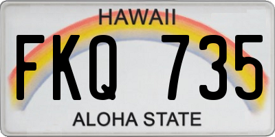 HI license plate FKQ735