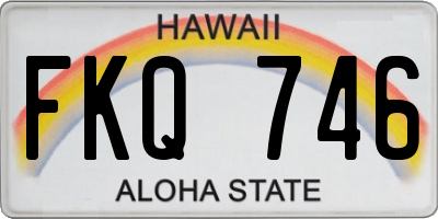HI license plate FKQ746