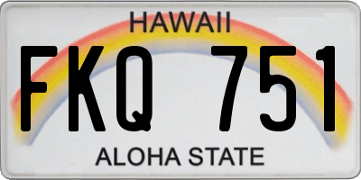 HI license plate FKQ751