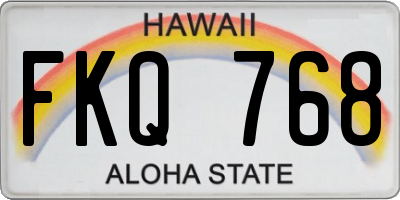 HI license plate FKQ768