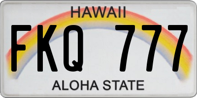 HI license plate FKQ777