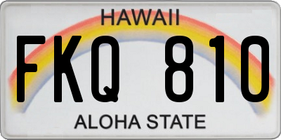 HI license plate FKQ810