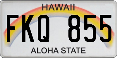 HI license plate FKQ855