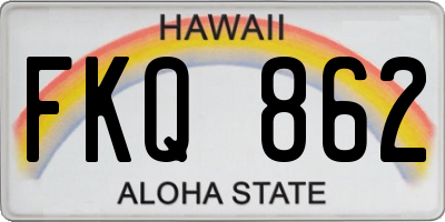 HI license plate FKQ862
