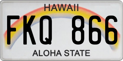 HI license plate FKQ866