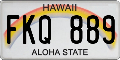 HI license plate FKQ889