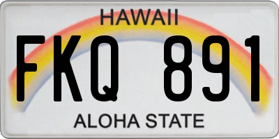 HI license plate FKQ891