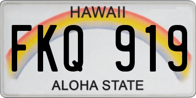 HI license plate FKQ919