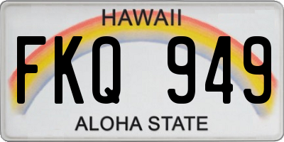 HI license plate FKQ949