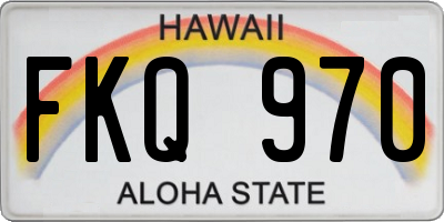 HI license plate FKQ970