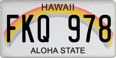 HI license plate FKQ978