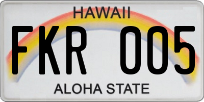 HI license plate FKR005