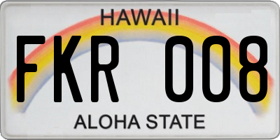 HI license plate FKR008