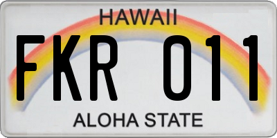 HI license plate FKR011
