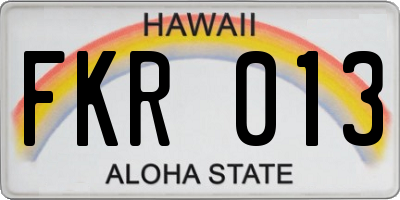 HI license plate FKR013