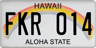 HI license plate FKR014