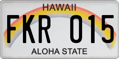 HI license plate FKR015