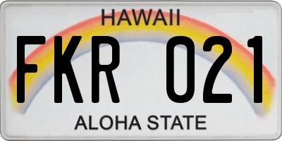 HI license plate FKR021